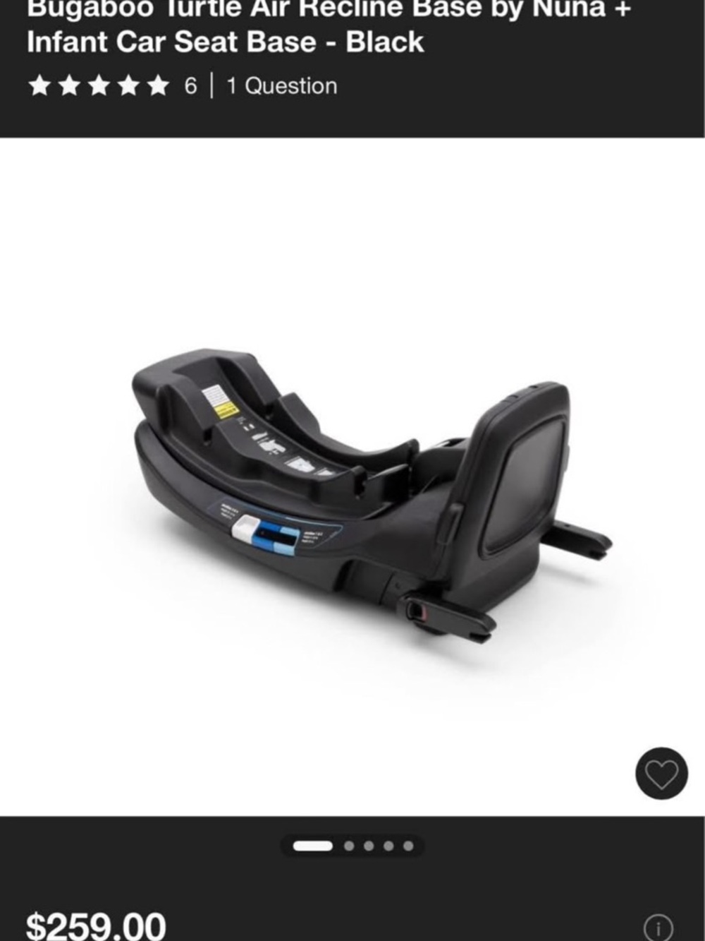 Bugaboo Turtle Air Infant Car Seat Base - Black